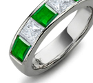 2 DIA 8X6 EMERALD CUT SAPPHIRE MENS ROLEX
RING 