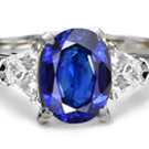 White Blue Sapphire Diamond Ring
