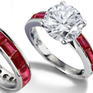 Ruby Engagement Ring with Diamonds