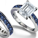 1.19ctw Syn Sapphire & Genuine Diamond Accents Ring - 10k White Gold Polished 