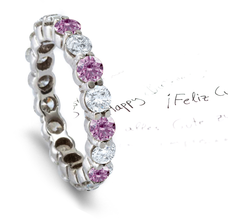 PINK DIAMOND ETERNITY RINGS ROMANCING WITH PINK DIAMONDS PINK