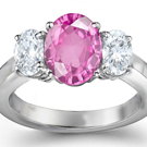 Genuine Pink Sapphire Diamond Rings