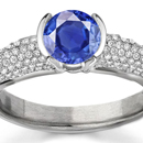 Antique ? 14K Gold Ring with 10mm Blue Sapphire & Mine Cut Diamonds (size 4.25) 