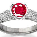 Shop for Ruby Rings:
A dazzling Asscher is the centerstone of an Edwardian-style Neil Lane ring