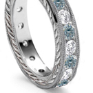 Vera Wang Asscher diamond and gold ring