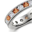 Orange stone wedding rings