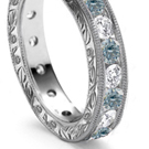 Vera Wang emerald- and baguette-cut diamond ring