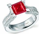 Natural Ruby Ring with Diamonds