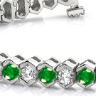 Fancy design chain bracelets, brilliants alternating with rubies, emeralds, sapphires or pearls..................... each $1,000. upward
