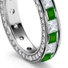 emerald cut and square diamond ring