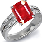 18k White Gold Ruby Anniversary Ring in UK Ring Size R 1/2