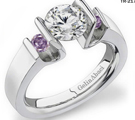A modern
Asscher-cut diamond ring by Daniel K