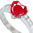 Shop for Ruby Rings: A three-stone diamond ring
