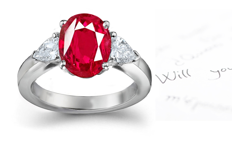platinum and ruby wedding rings