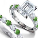 emerald cut emerald and diamond ring