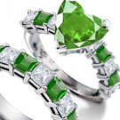 Emerald Multi-Gem Wedding Ring with Turquoise, South Sea Pearl, Amber, Red Garnet, Lapis Lazuli