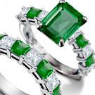 emerald anniversary band with diamonds