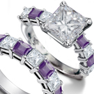 a 4.5 carat asscher-cut diamond engagement ring from Neil Lane set in a 1920s Art Deco setting