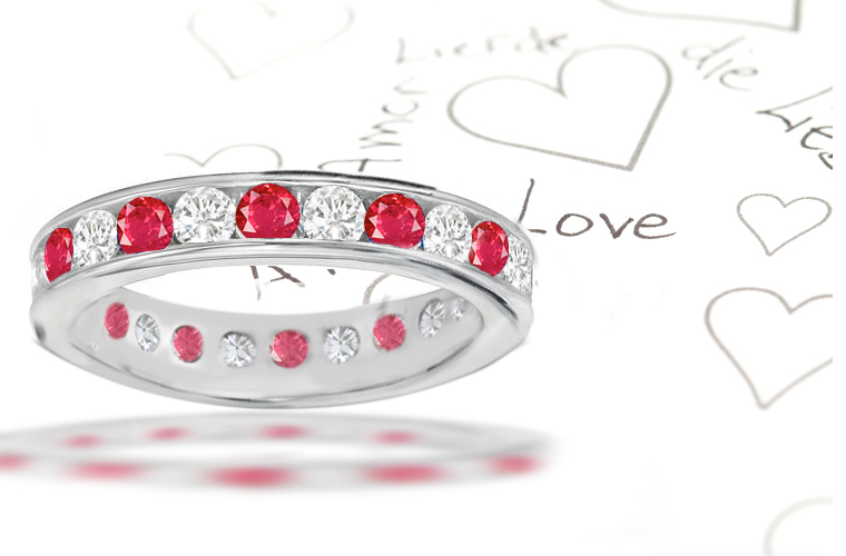 ruby anniversary bands ruby diamond wedding bands ruby diamond eternity band ruby rounds diamond rounds channel set eternity bands platinum ruby eternity ring platinum ruby diamond alternated channel set eternity ring ruby round diamond rouns channel set eternity ring