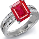 Diamond and Ruby Ring in French Ring Size 52 3/4