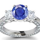 Finsh Diamond Ring with Ceylon Sapphires