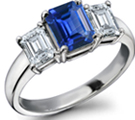 22k Gold Emerald Cut Sapphire Engagement Ring in German Ring Size 19