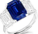 10K White Gold .35ct Blue Sapphire & Diamond Ring 1.5G Size 7