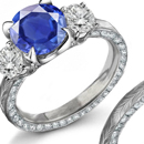 Amazing 2.35ct Deep Royal Sapphire Ring with Diamonds - 18K White Gold 