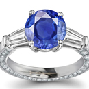 De Beer Diamond Ring with Kashmir Sapphires