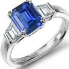 Rich Blue Burma Sapphire Ring with Real Diamonds