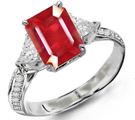 Sterling Silver Gold Platinum Ruby Rings