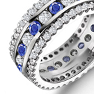 Sapphire Diamond Eternity Wedding Bands