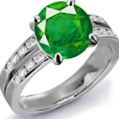 Ural Emerald Ring with Diamonds