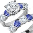 2.45ct. Color Sapphire Ring in 18K Solid WG With Diamonds Size 7.25 