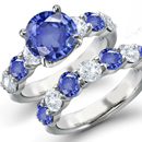 2.40ct Vintage Round Blue Sapphire Gemstone Ring with Diamonds G/H-VS ON-SALE 