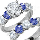 1.40ct Modern Oval Blue Sapphire Gemstone Ring with Diamonds G/H-VS 