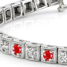 Bracelets, fancy designs with semi-precious or precious stones