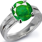South African Emerald Ring with Diamonds