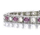 Platinum chain bracelets with square or odd-shaped diamonds