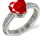 Estate Ruby Jewelry, Antique Ruby Rings, Art Deco-style, Edwardian-style,
Ashoka Cut
