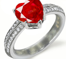 Estate Ruby Jewelry, Antique Ruby Rings, Art Deco-style, Edwardian-style,
Ashoka Cut