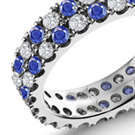 Sapphire Diamond Eternity Wedding Bands