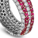 Sterling Silver Gold Platinum Ruby Rings