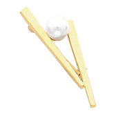 Geometric Brooch Mounting for Pearl