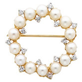 Circle Brooch Mounting for Pearls