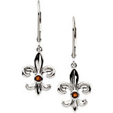 Fleur-de-lis Earring Dangle Mounting for Round Center