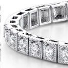 The dazzling princess is made in heaven for eternity bands because the edges line up and create a solid wall of gems