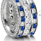 Sapphire Diamond Eternity Wedding Bands