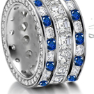 Sapphire Diamond Eternity Wedding Bands