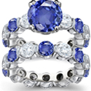 Men's Lion Ring with Sapphire in Silver with genuine diamond in mouth 